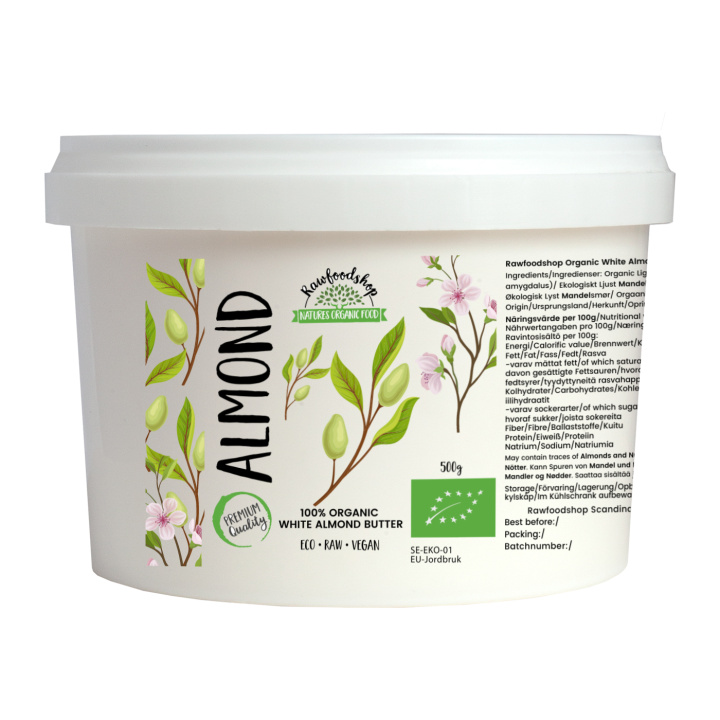 Mandelsmør Lyst ØKO 500g i gruppen Råvarer & Drikke / Nødder / Nøddesmør hos Rawfoodshop Scandinavia AB (RAWMAND654671500)