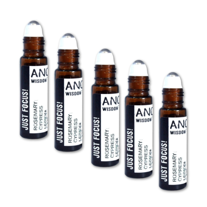 Just Focus Essential Oil Blend Roll On 10ml x 5 flasker i gruppen Hud & Krop / Krop / Parfume hos Rawfoodshop Scandinavia AB (REBIUL-05-SET5)
