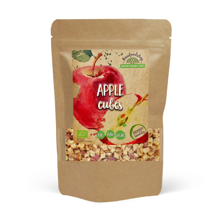 Æblekuber ØKO 100g i gruppen Råvarer & Drikke / Frugt & Frugtpulver / Æble hos Rawfoodshop Scandinavia AB (RFRU100271E)