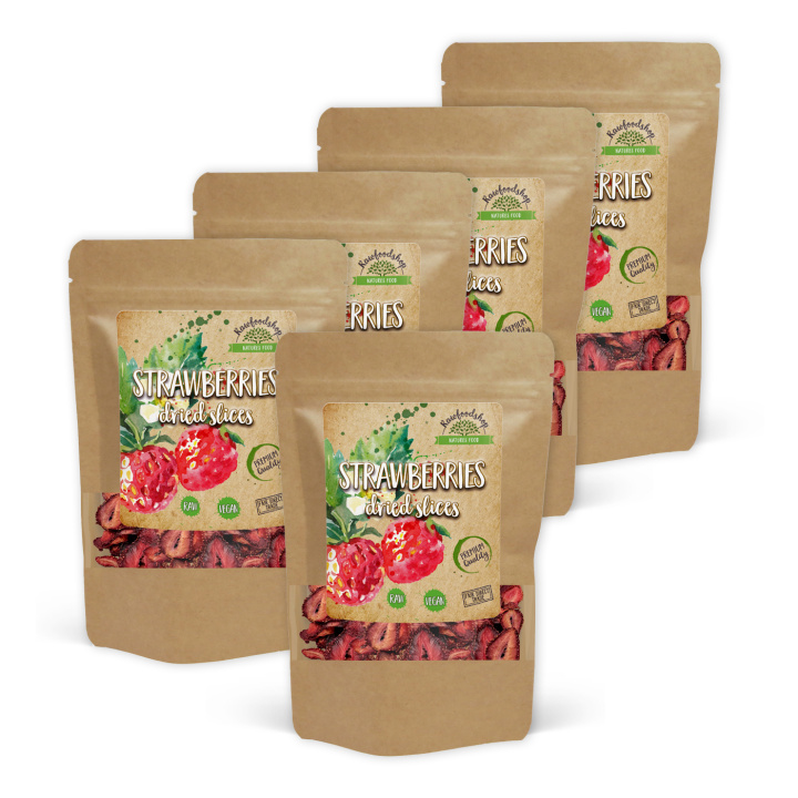 Jordbær Skiver 100g x 5 pakker i gruppen Råvarer & Drikke / Frugt & Frugtpulver / Jordbær hos Rawfoodshop Scandinavia AB (RFRU100494E-SET5)
