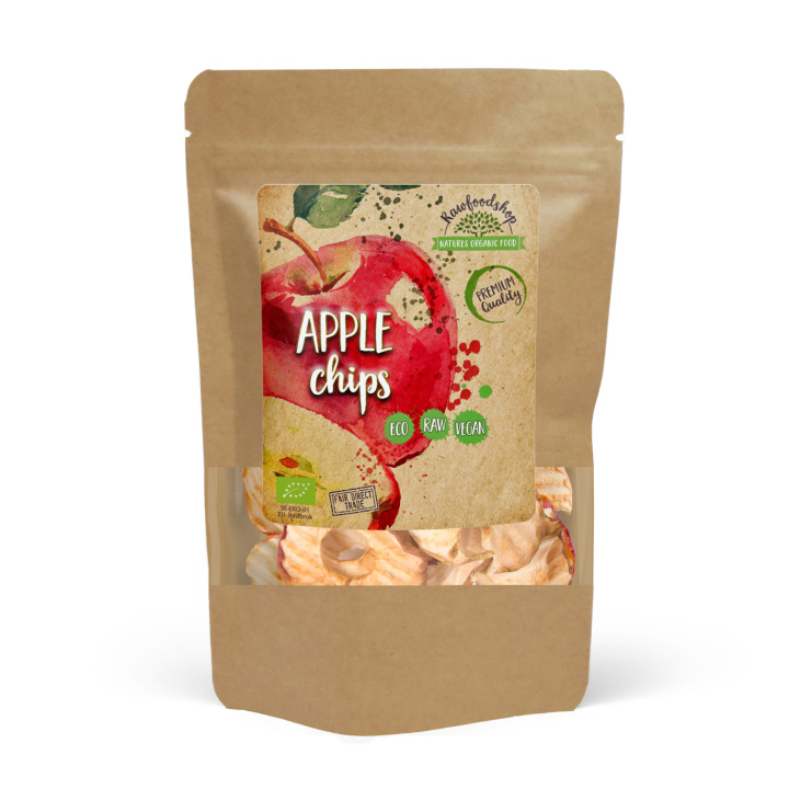 Æblechips RAW ØKO 200g i gruppen Råvarer & Drikke / Frugt & Frugtpulver / Æble hos Rawfoodshop Scandinavia AB (RFRU200636E)