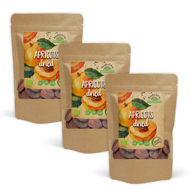 Abrikoser ØKO 500g x 3 pakker i gruppen Råvarer & Drikke / Frugt & Frugtpulver / Abrikos hos Rawfoodshop Scandinavia AB (RFRU500350E-SET3)