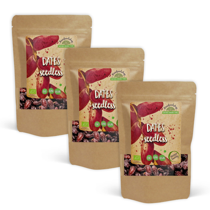 Dadler udkernede ØKO 500g x 3 pakker i gruppen Råvarer & Drikke / Frugt & Frugtpulver / Dadler hos Rawfoodshop Scandinavia AB (RFRU500356E-SET3)
