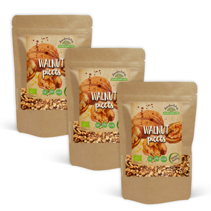 Valnødder i stykker RAW ØKO 250g x 3 pakker i gruppen Råvarer & Drikke / Nødder / Valnødder hos Rawfoodshop Scandinavia AB (RNOT1-SET3)