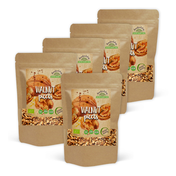 Valnødder i stykker RAW ØKO 250g x 5 pakker i gruppen Råvarer & Drikke / Nødder / Valnødder hos Rawfoodshop Scandinavia AB (RNOT1-SET5)