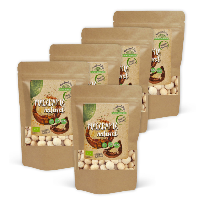Macadamianødder Premium RAW ØKO 200g x 5 pakker i gruppen Råvarer & Drikke / Nødder / Macadamia hos Rawfoodshop Scandinavia AB (RNOT200429E-SET5)