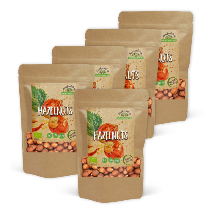 Hasselnødder Premium RAW ØKO 500g x 5 pakker i gruppen Råvarer & Drikke / Nødder / Hasselnødder hos Rawfoodshop Scandinavia AB (RNOT500081E-SET5)