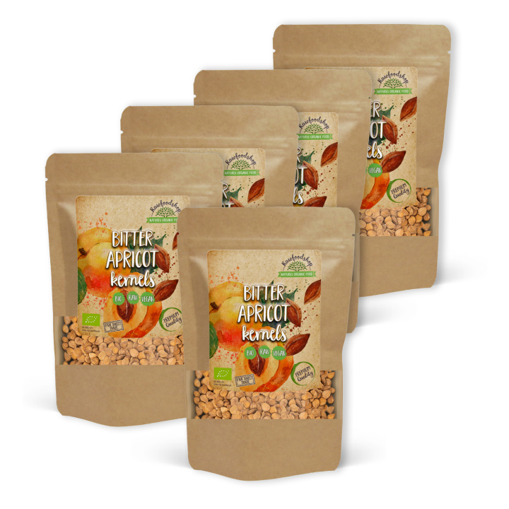 Abrikoskerner Bitre ØKO 500g x 5 pakker i gruppen Råvarer & Drikke / Nødder / Abrikoskerner hos Rawfoodshop Scandinavia AB (RNOT500305E-SET5)