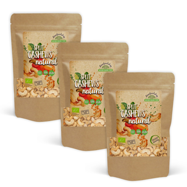 Cashewnødder Delte RAW ØKO 500g x 3 pakker i gruppen Råvarer & Drikke / Nødder / Cashewnødder hos Rawfoodshop Scandinavia AB (RNOT500332E-SET3)