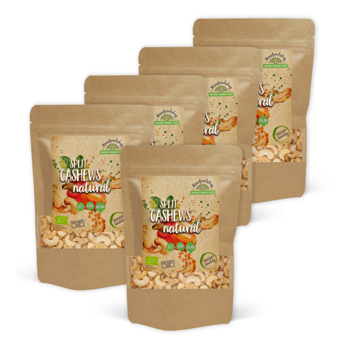Cashewnødder Delte RAW ØKO 500g x 5 pakker i gruppen Råvarer & Drikke / Nødder / Cashewnødder hos Rawfoodshop Scandinavia AB (RNOT500332E-SET5)