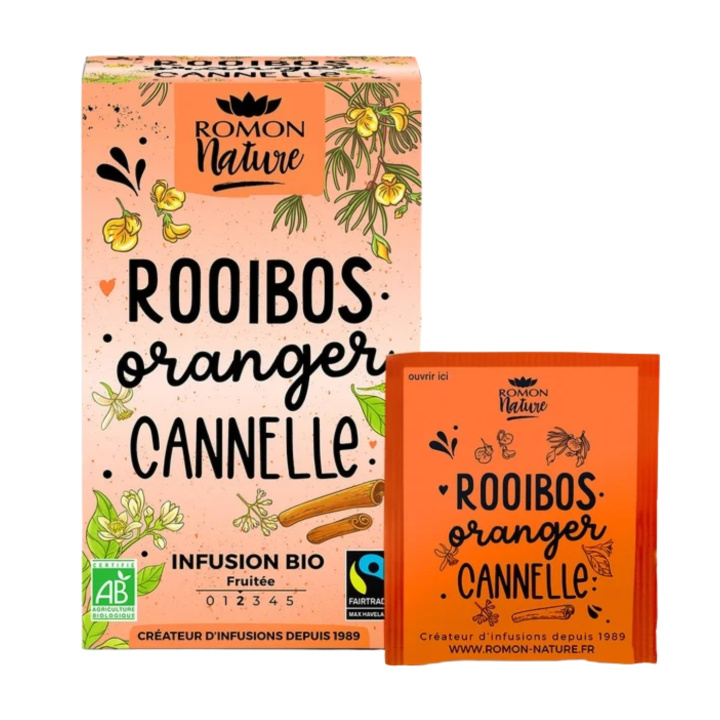 Te Rooibos Appelsin & Kanel ØKO 16 x 1,7g i gruppen Råvarer & Drikke / Drikkevarer / Te hos Rawfoodshop Scandinavia AB (RNP0046)