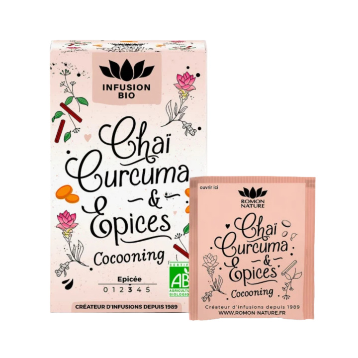Te Chai Gurkemeje & Krydderier ØKO 16 x 1,7g i gruppen Råvarer & Drikke / Julevarer / Julens teer hos Rawfoodshop Scandinavia AB (RNP0049)
