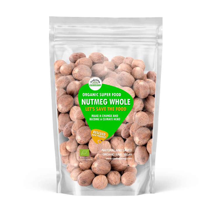 Muskatnød Hel ØKO 100g i gruppen Råvarer & Drikke / Spisekammer / Krydderier & Salt hos Rawfoodshop Scandinavia AB (SF2345311)