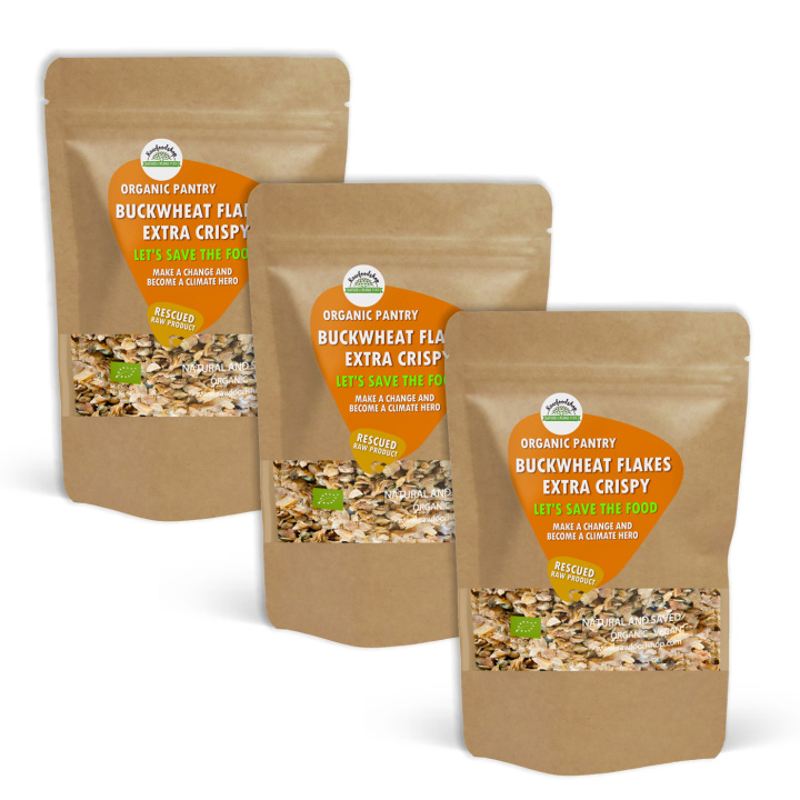 Boghvedeflakes Sprøde ØKO 500g x 3 pakker i gruppen Råvarer & Drikke / Bagning / Gryn & Flager hos Rawfoodshop Scandinavia AB (SFBFK205-SET3)