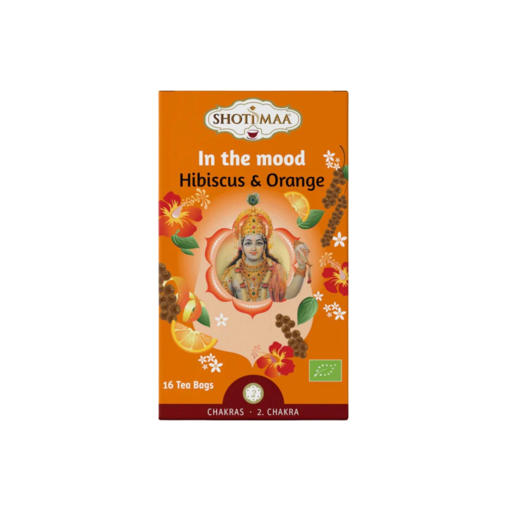 Hibiscus & Appelsin Urtete ØKO 16 x 2g i gruppen Råvarer & Drikke / Drikkevarer / Te hos Rawfoodshop Scandinavia AB (SKU-187)