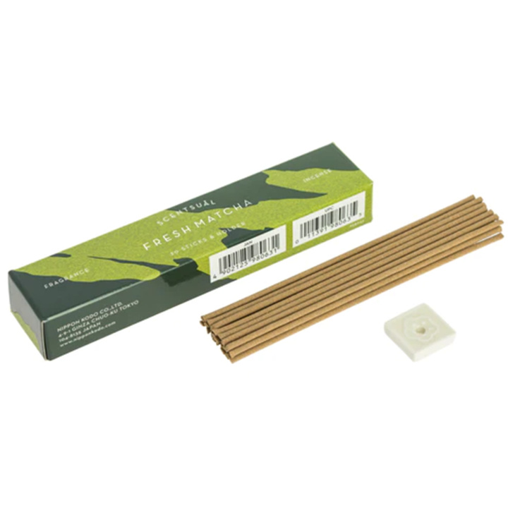 Brilliant Fresh Matcha Røgelse med Holder 30 stk. i gruppen Hjem & Sjæl / Stemning & duft / Røgelse hos Rawfoodshop Scandinavia AB (SKU-238)