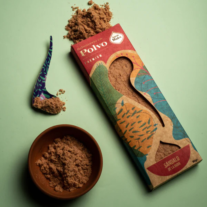 Røgelsespulver Sandeltræ 60g i gruppen Hjem & Sjæl / Stemning & duft / Røgelse hos Rawfoodshop Scandinavia AB (SKU-371)