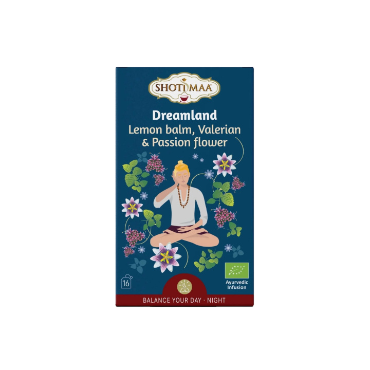 Citronmelisse, Baldrianrod & Passionsblomst Urtete ØKO 16 x 2g i gruppen Råvarer & Drikke / Drikkevarer / Te hos Rawfoodshop Scandinavia AB (SKU-646)