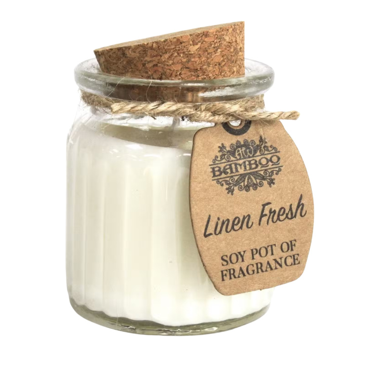 Duftlys Linen Fresh 60g i gruppen Hjem & Sjæl / Stemning & duft / Duftlys hos Rawfoodshop Scandinavia AB (SOYP-02)