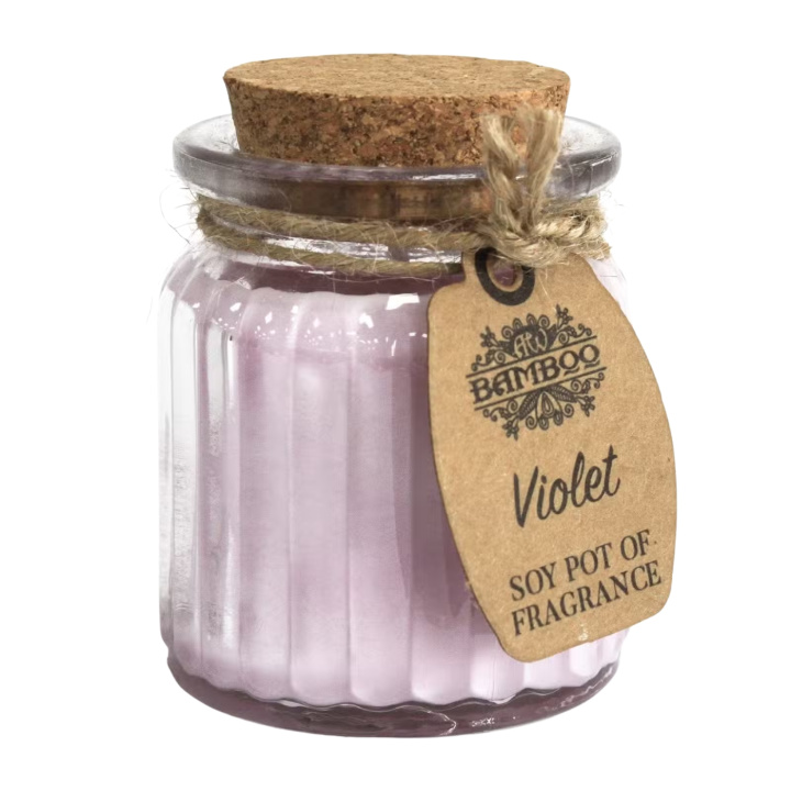Duftlys Violet 60g i gruppen Hjem & Sjæl / Stemning & duft / Duftlys hos Rawfoodshop Scandinavia AB (SOYP-04)