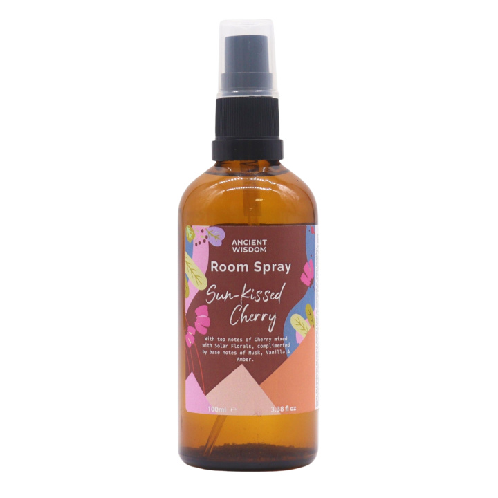 Roomspray Sun-kissed Cherry 100ml i gruppen Hjem & Sjæl / Stemning & duft / Rumduft hos Rawfoodshop Scandinavia AB (SRS-03)