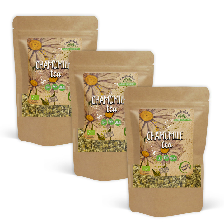 Kamille Te ØKO 50g x 3 pakker i gruppen Råvarer & Drikke / Drikkevarer / Te hos Rawfoodshop Scandinavia AB (TE004-SET3)