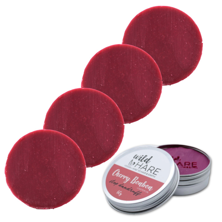 Shampoo bar Kirsebær 60g x 5 stk i gruppen Hud & Krop / Hår / Shampoo & Balsam hos Rawfoodshop Scandinavia AB (UWHSS05-SET5)