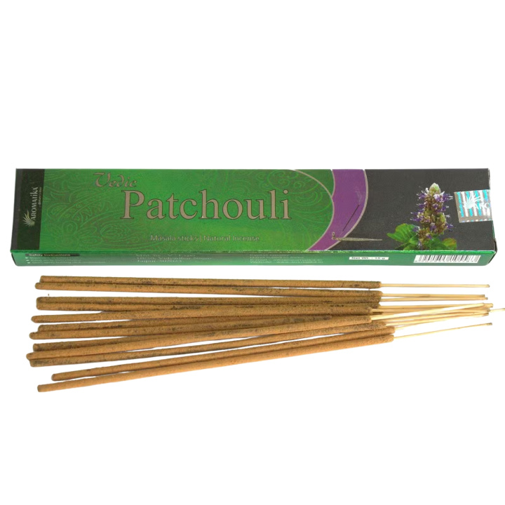 Røgelse Patchouli 15g i gruppen Hjem & Sjæl / Stemning & duft / Røgelse hos Rawfoodshop Scandinavia AB (VEDIC-14)