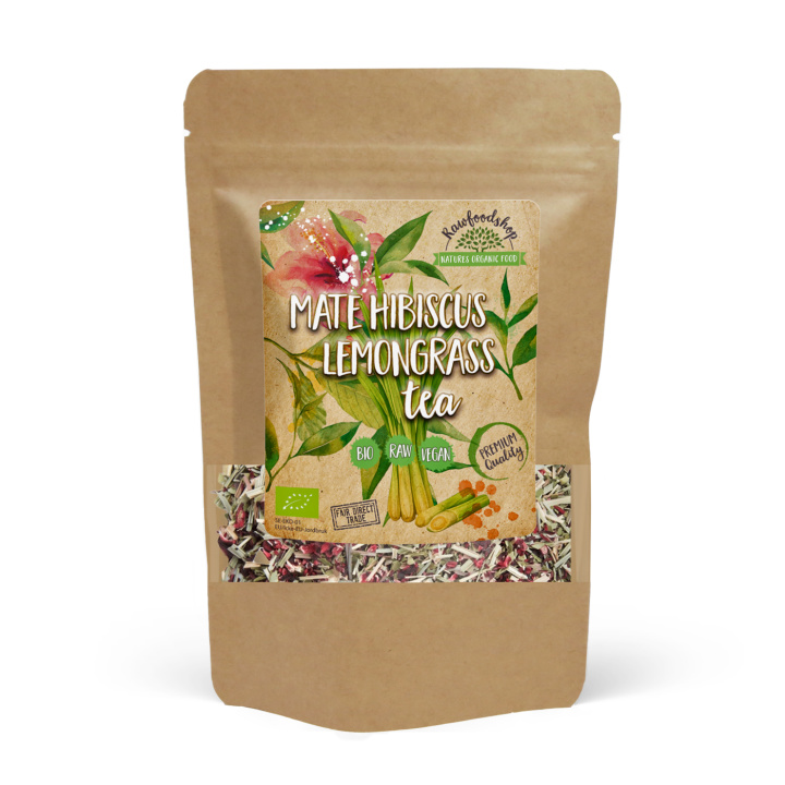 Hibiscus & Citrongræs Maté-te ØKO 70 g i gruppen Råvarer & Drikke / Drikkevarer / Te hos Rawfoodshop Scandinavia AB (YM100470)